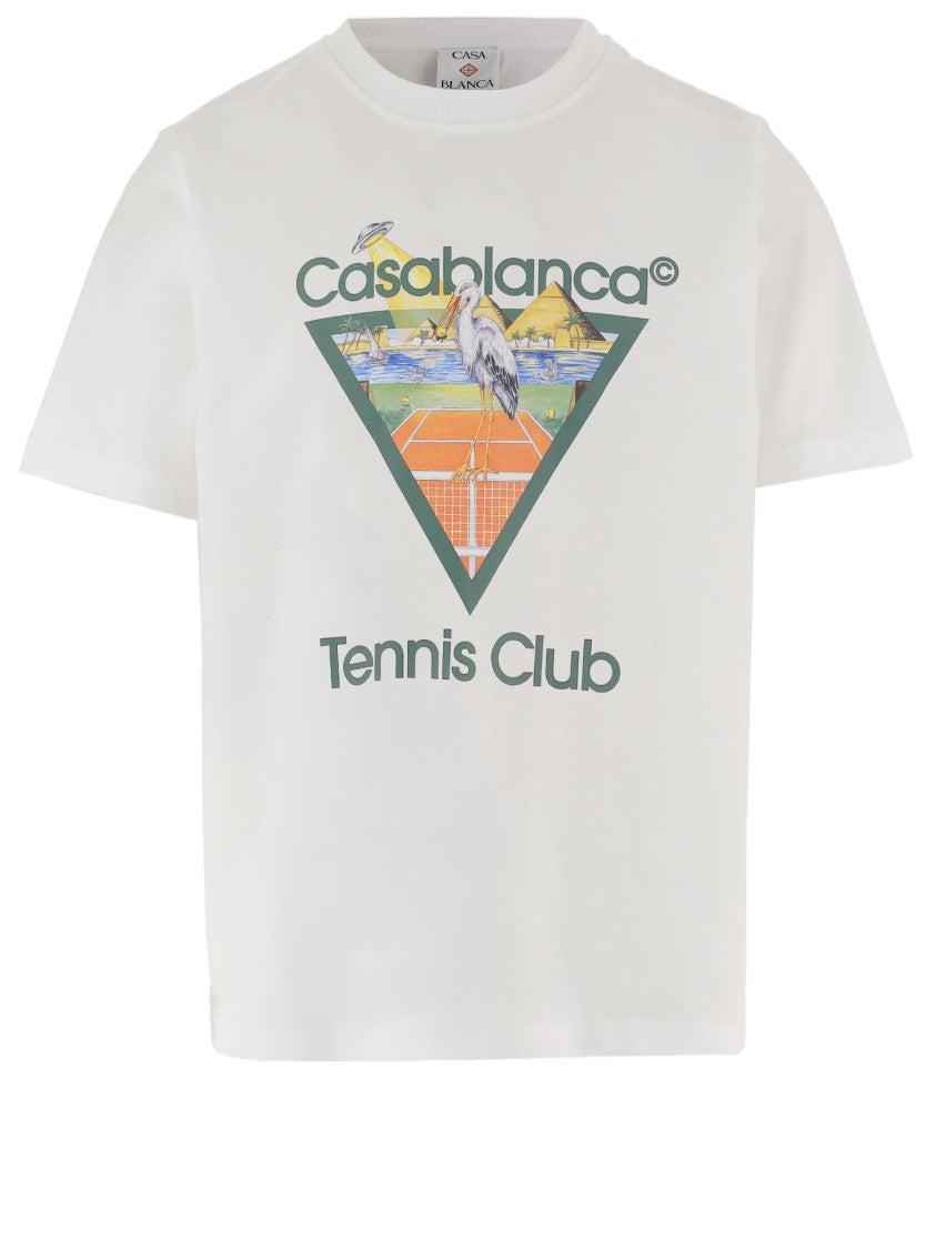 Casablanca White Tennis Club Cotton T-Shirt
