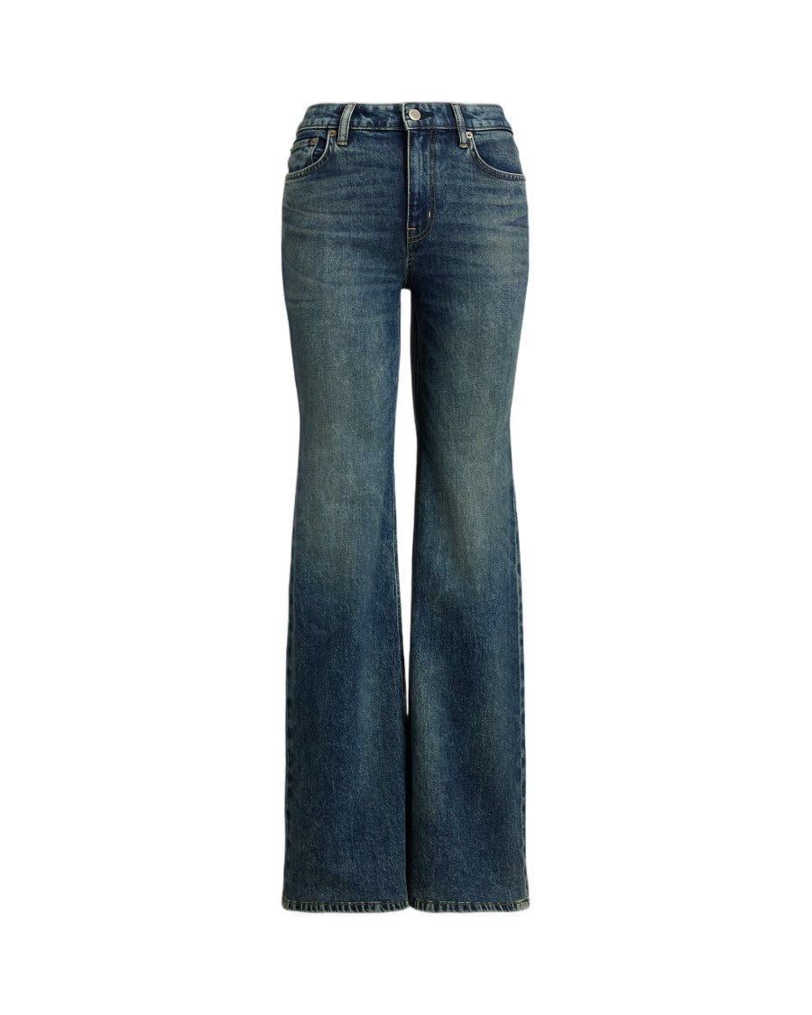 Lauren Ralph Lauren Haze Wash Retro Flare Cotton Jeans