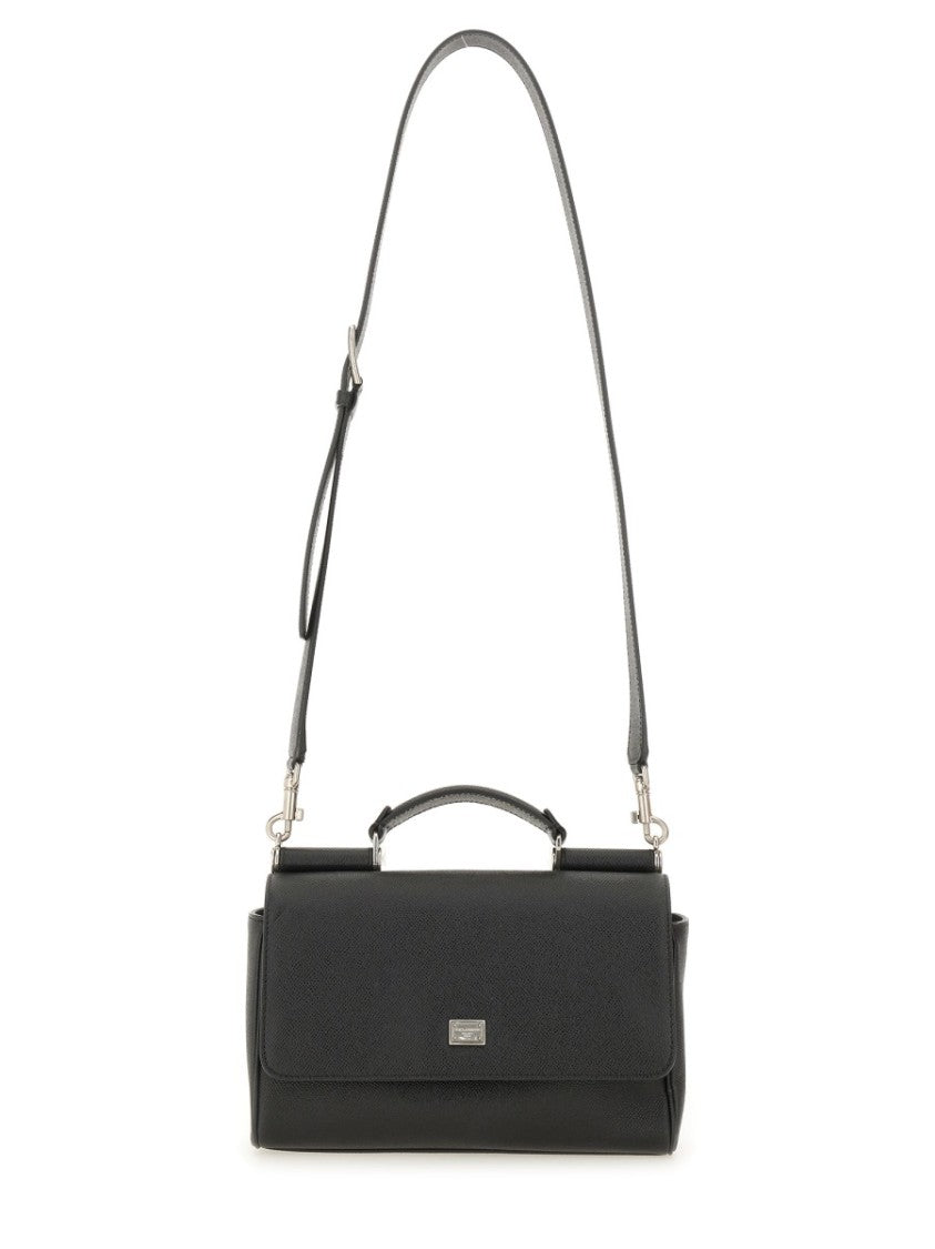 Dolce & Gabbana Textured Leather Briefcase With Detachable Shoulder Strap