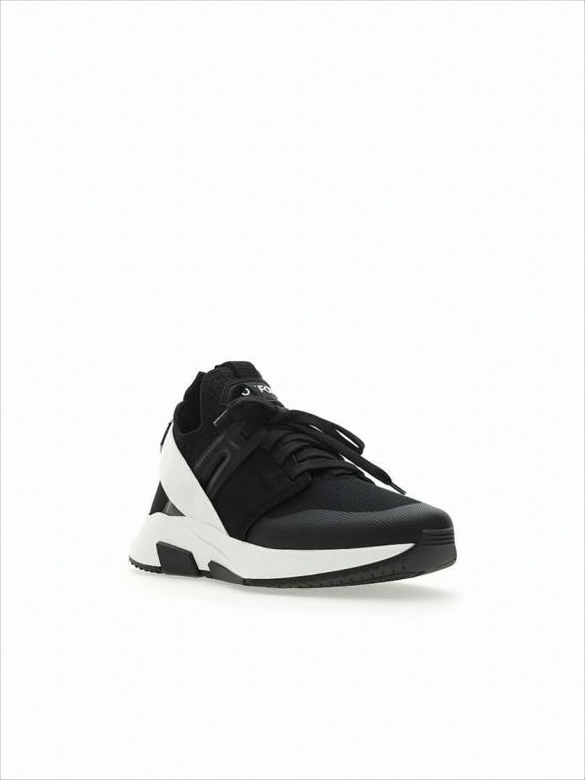Tom Ford Low-Top Suede And Mesh Sneakers With Distinctive Sole