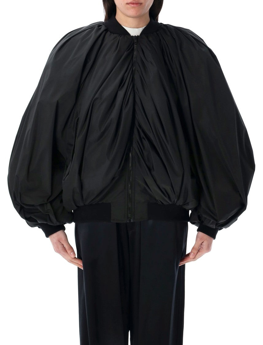 Balenciaga Avant-Garde Draped Bomber Jacket