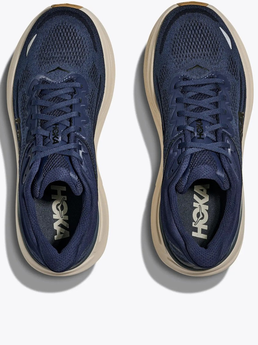 Hoka Navy Bondi 9 Cushioned Mesh Sneakers