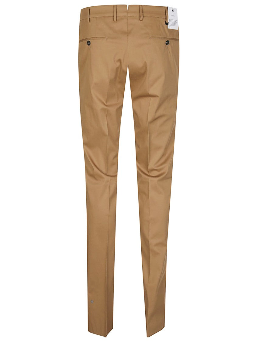 Pt Torino Brown E-Slim Cotton-Blend Pants