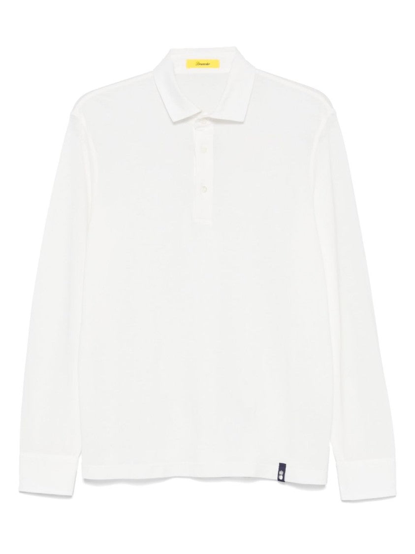 Drumohr Long-Sleeved White Polo Shirt