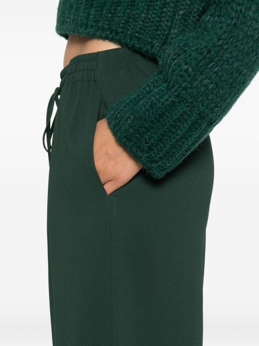 Ermanno Scervino Wide-Leg Trousers In Soft Green Viscose Blend