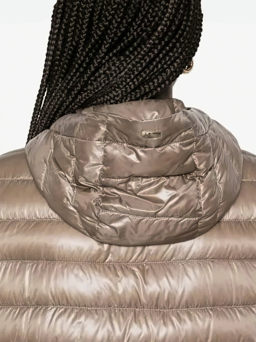 Herno Quilted Lightweight Down Jacket With Glossy Finish And Hood