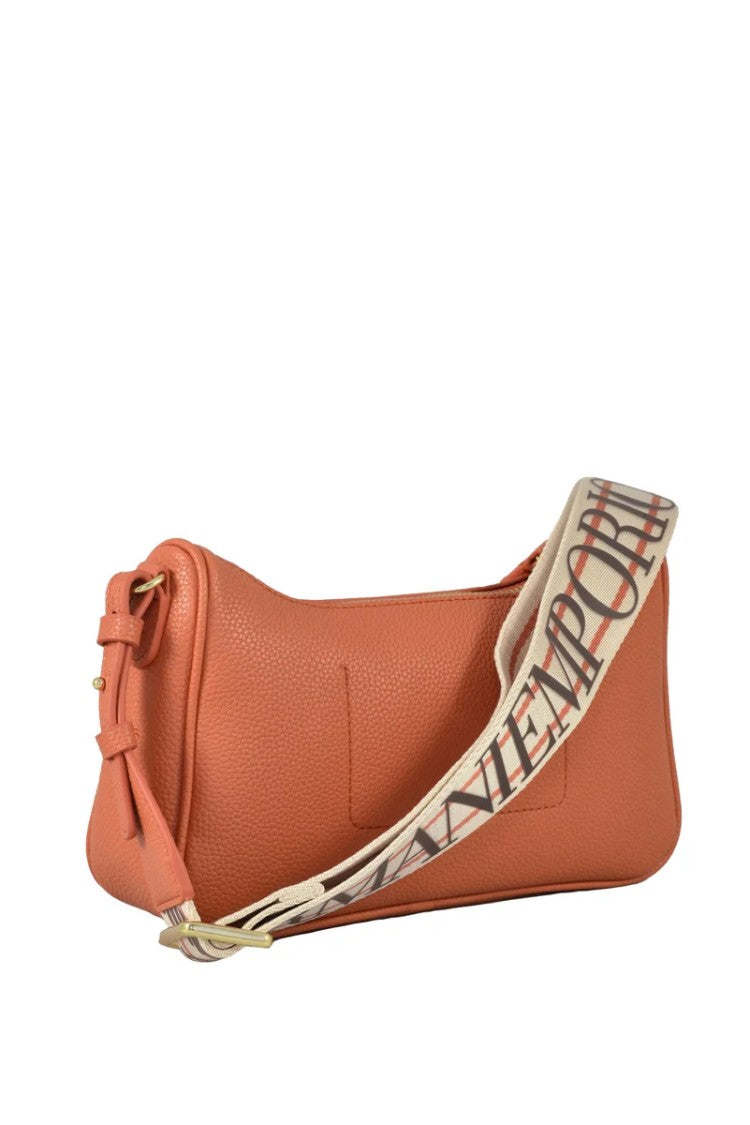 Emporio Armani Textured Mini Baguette Bag With Zip Closure And Signature Strap