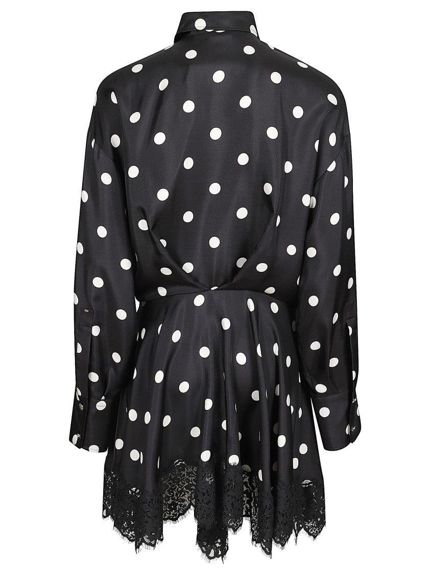 Sportmax Pois Twill Silk Chemisier Dress