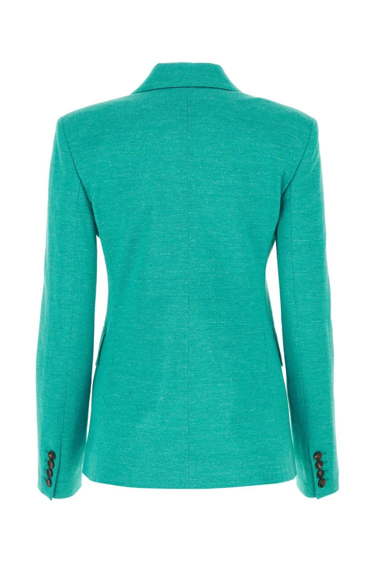 Max Mara Sea Green Cotton Blend Zirlo Blazer
