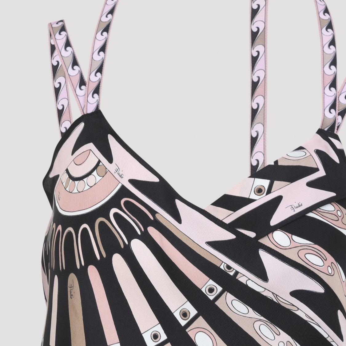 Pucci Multicolor Silk Wrap-Style Top With Asymmetrical Hemline