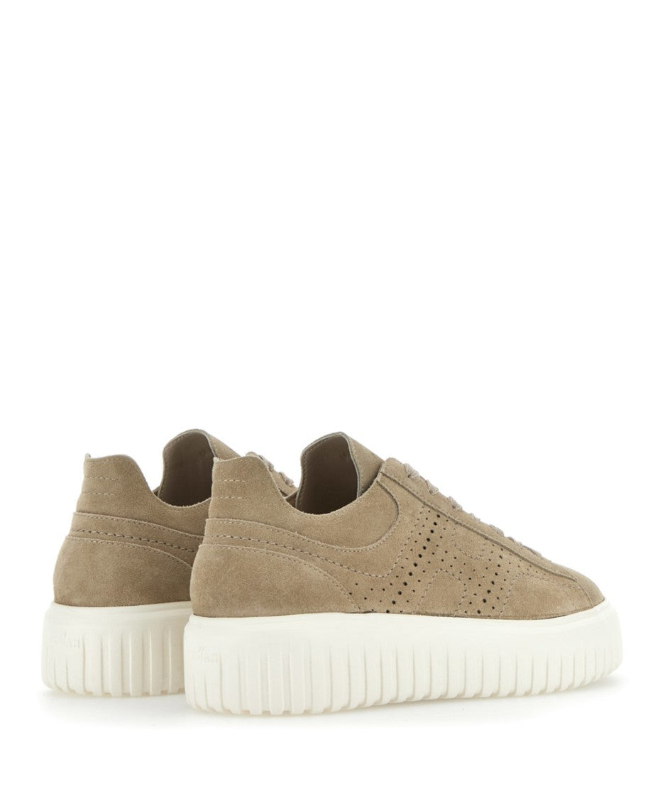 Hogan Low-Top Suede Sneakers With Perforated Detailing
