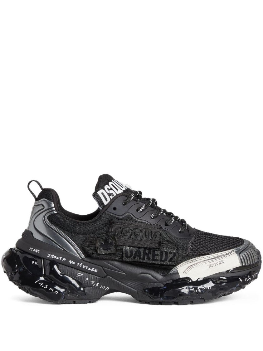 Dsquared2 Black And Grey Sneakers With Sculptural Design