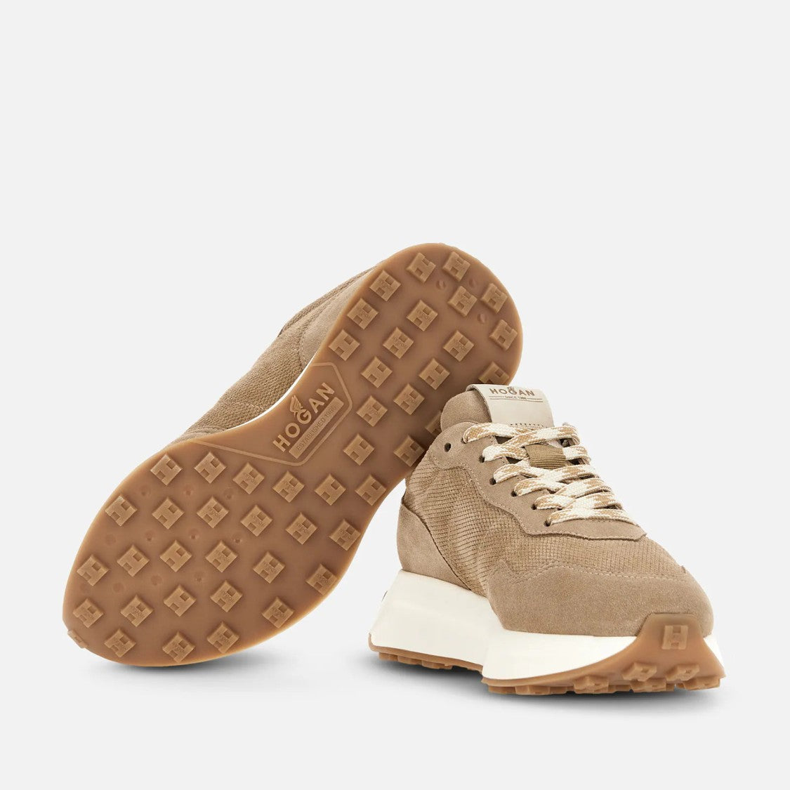 Hogan Suede Mesh Chunky-Sole Sneakers