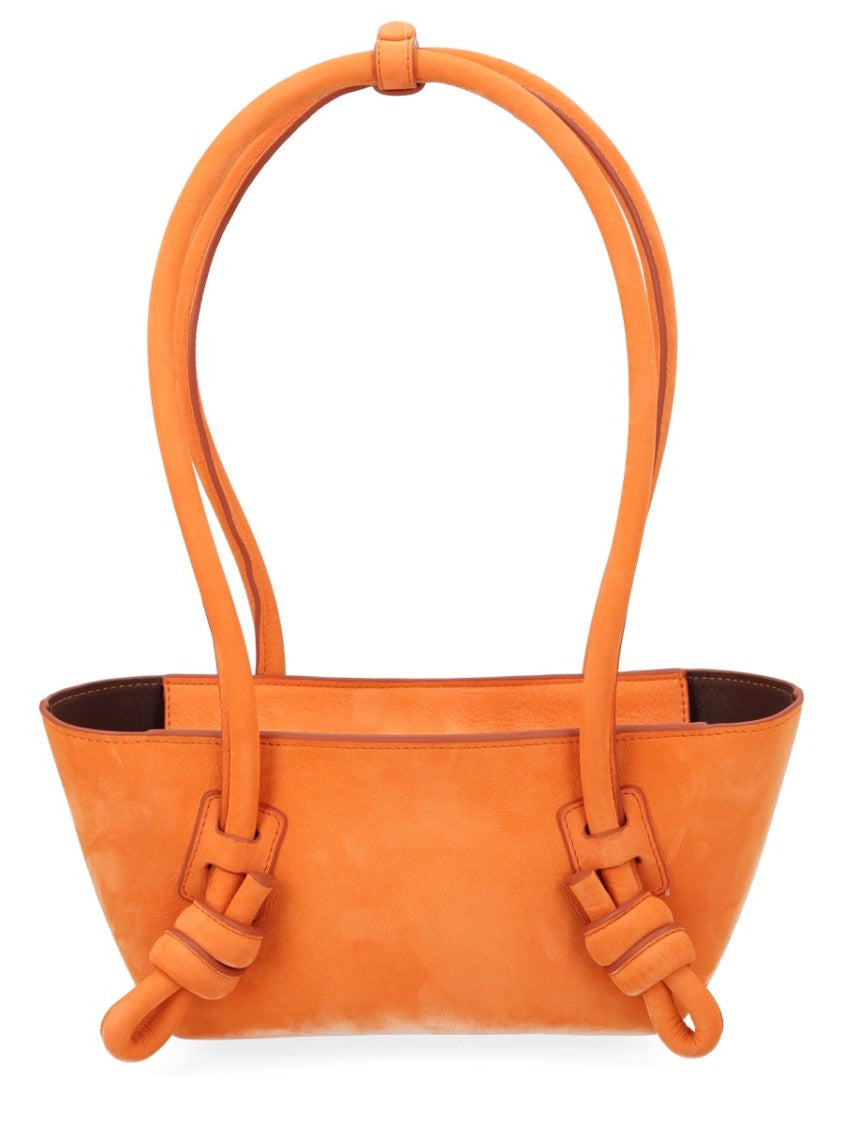 Hereu Mini Fleca Orange Calf Leather Shoulder Bag