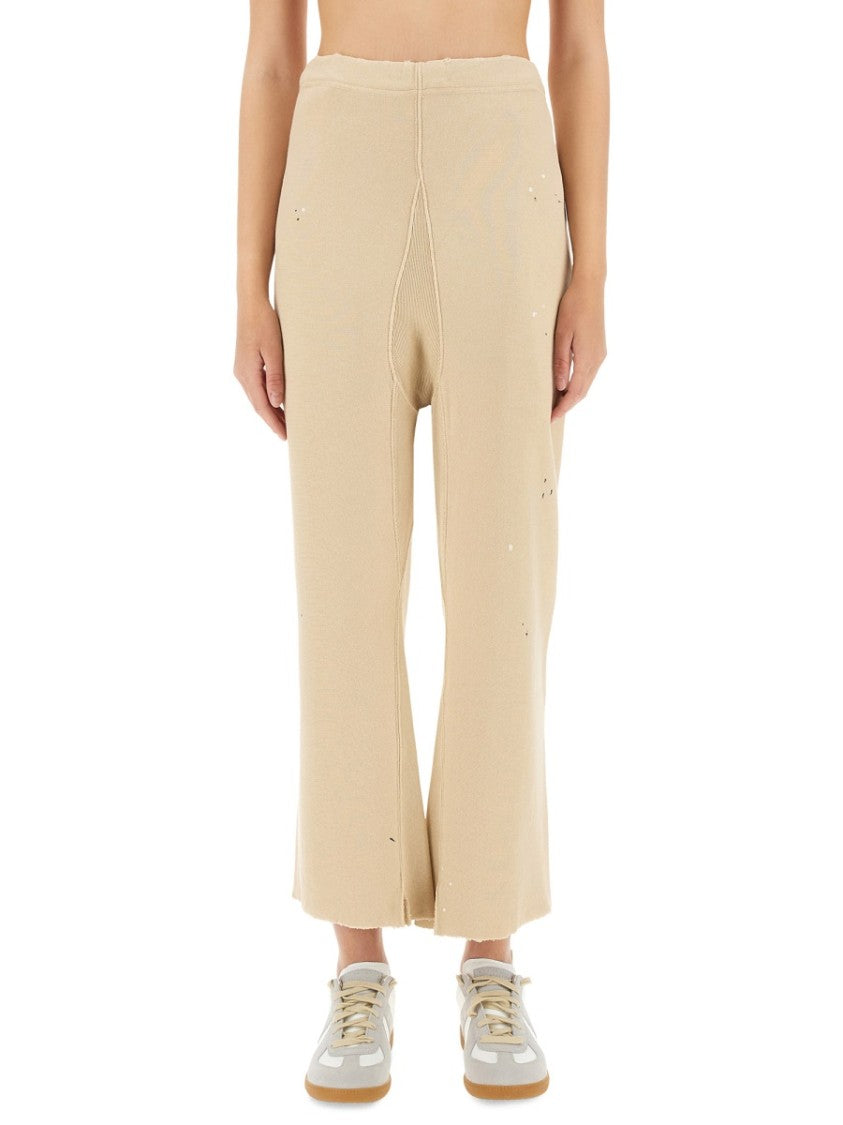 Maison Margiela Relaxed Fit Wide Leg Cotton Pants