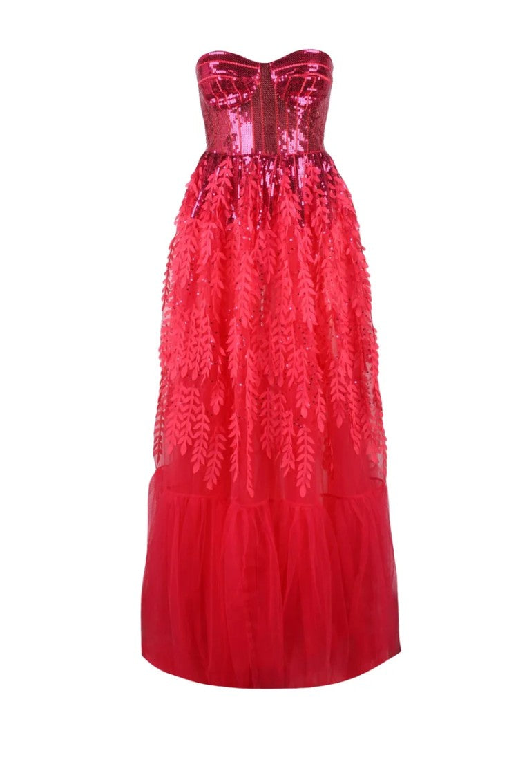Red Carpet E. Franchi Long Dress - Fuchsia