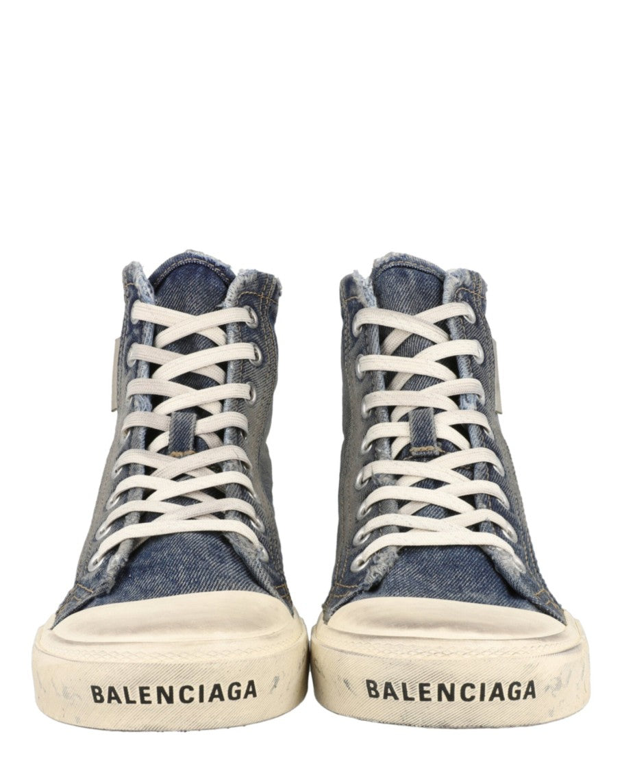 Balenciaga Paris Denim High-Top Sneakers