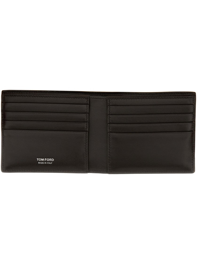 Tom Ford Textured Leather Wallet With Crocodile Pattern