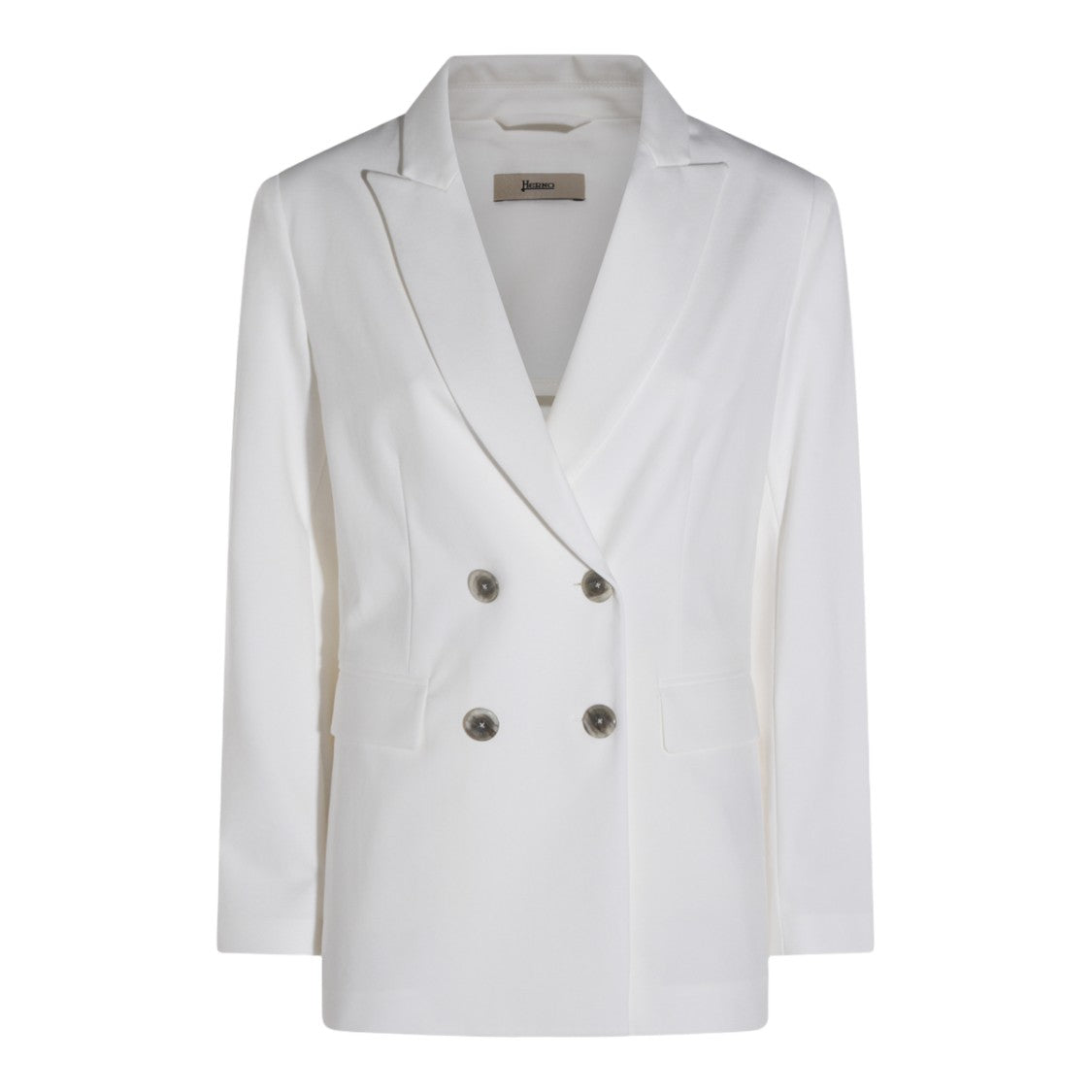 Herno White Jacket With Classic Collar