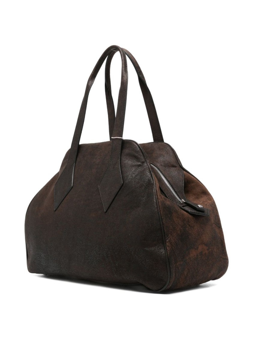 Vivienne Westwood Brown Orb Detail Zip Inset Bag