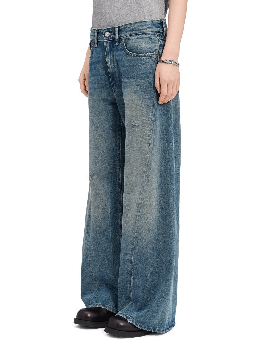 Mm6 By Maison Margiela Vintage-Inspired Wide-Leg Trousers With Five-Pocket Design
