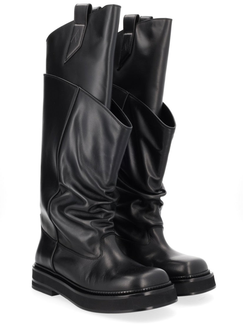 The Attico Passeggiata Mid-Calf Slouchy Leather Boots