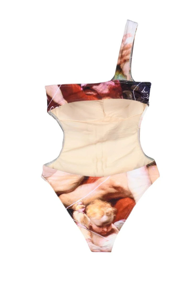 Vivienne Westwood Artistic One-Shoulder Swimsuit With Detailed Print