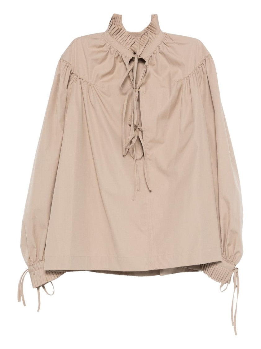 Dries Van Noten Boxy Long-Sleeved Shirt With Ruffled Neckline