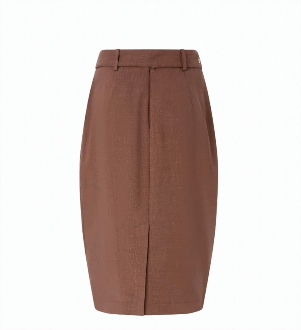 Pinko Edwena Linen Effect Midi Skirt