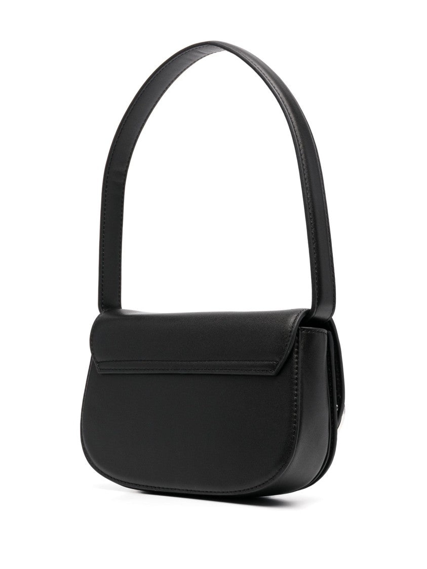 Diesel Nappa Leather Shoulder Bag With Oval Logo Plaque