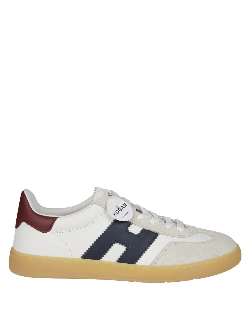 Hogan Textured Accented Sneakers With Gum Sole