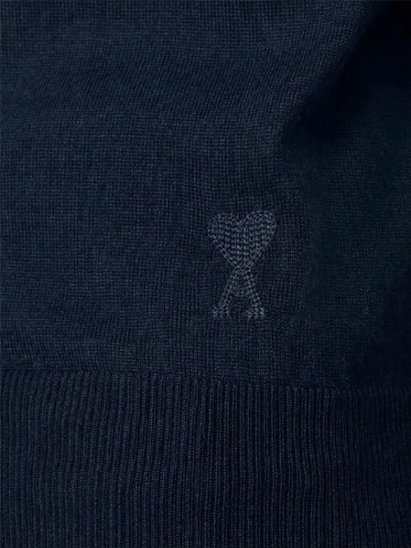 Ami Short-Sleeved Polo Shirt In Wool