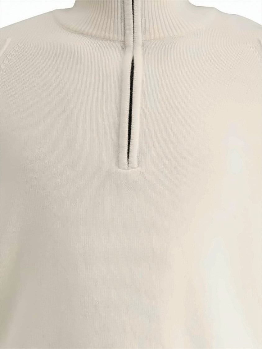 C.P. Company High Ribbed Collar Sweater With Half-Zip Closure And Patch Pocket