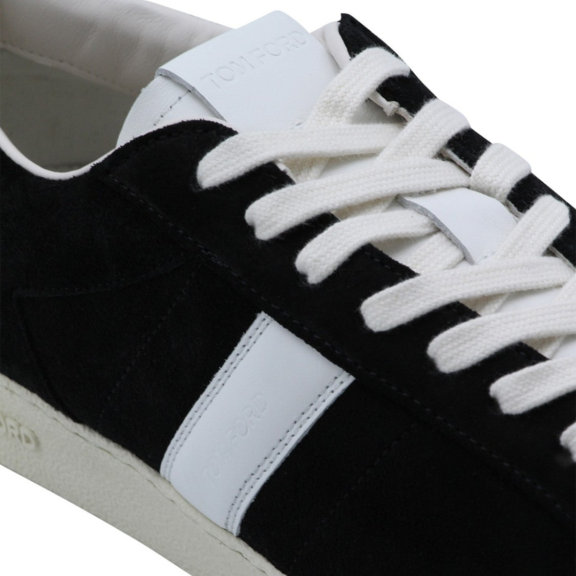 Tom Ford Black Suede Sneakers With Leather Accents