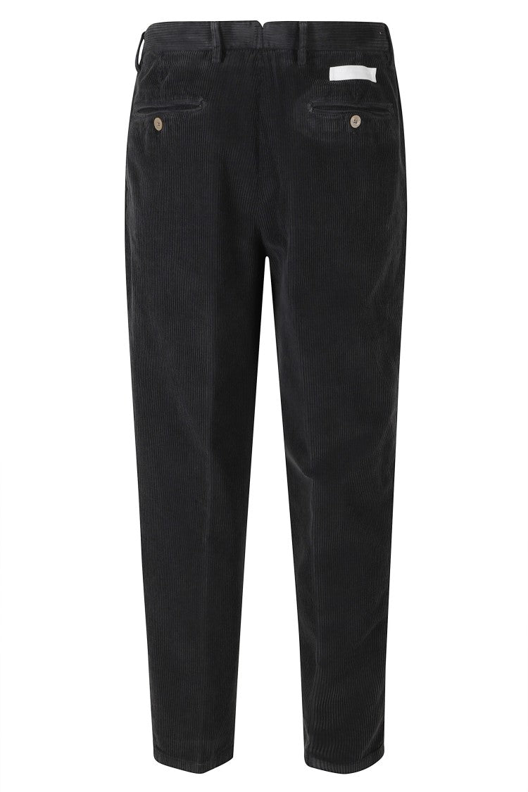 Briglia Anthracite Straight-Leg Corduroy Cotton Straight-Leg Pants