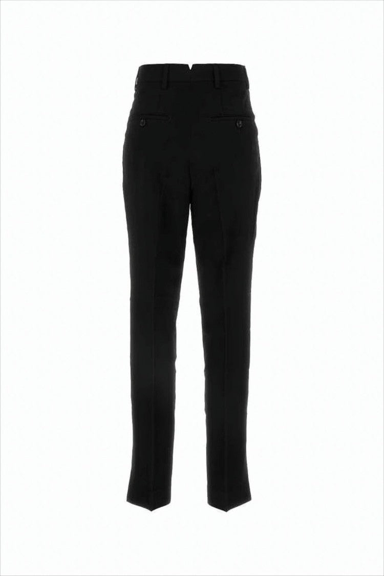 Ami Tailored Black Suit Pants With High Waist And Sharp Pleats