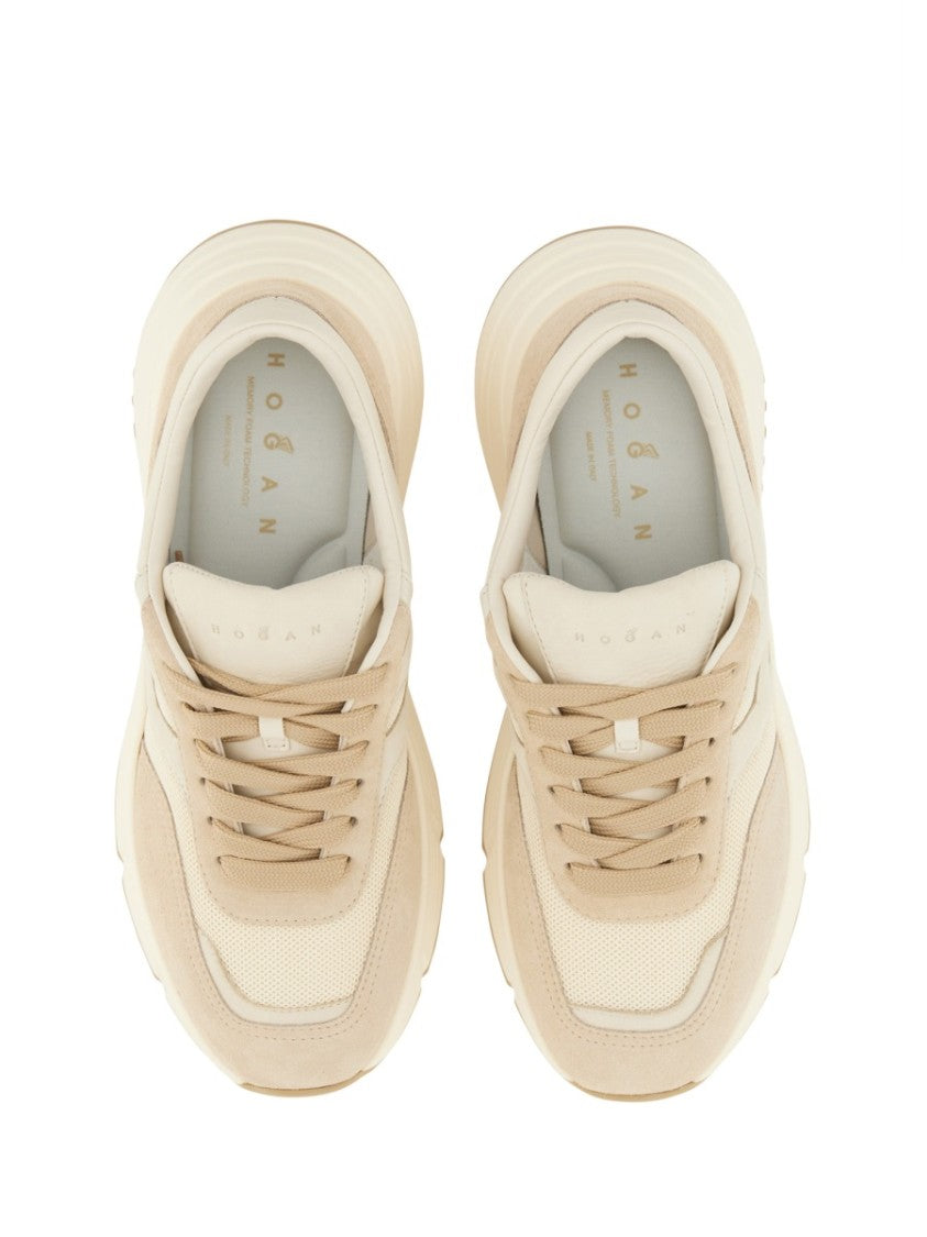 Hogan Chunky Sole Leather Sneakers