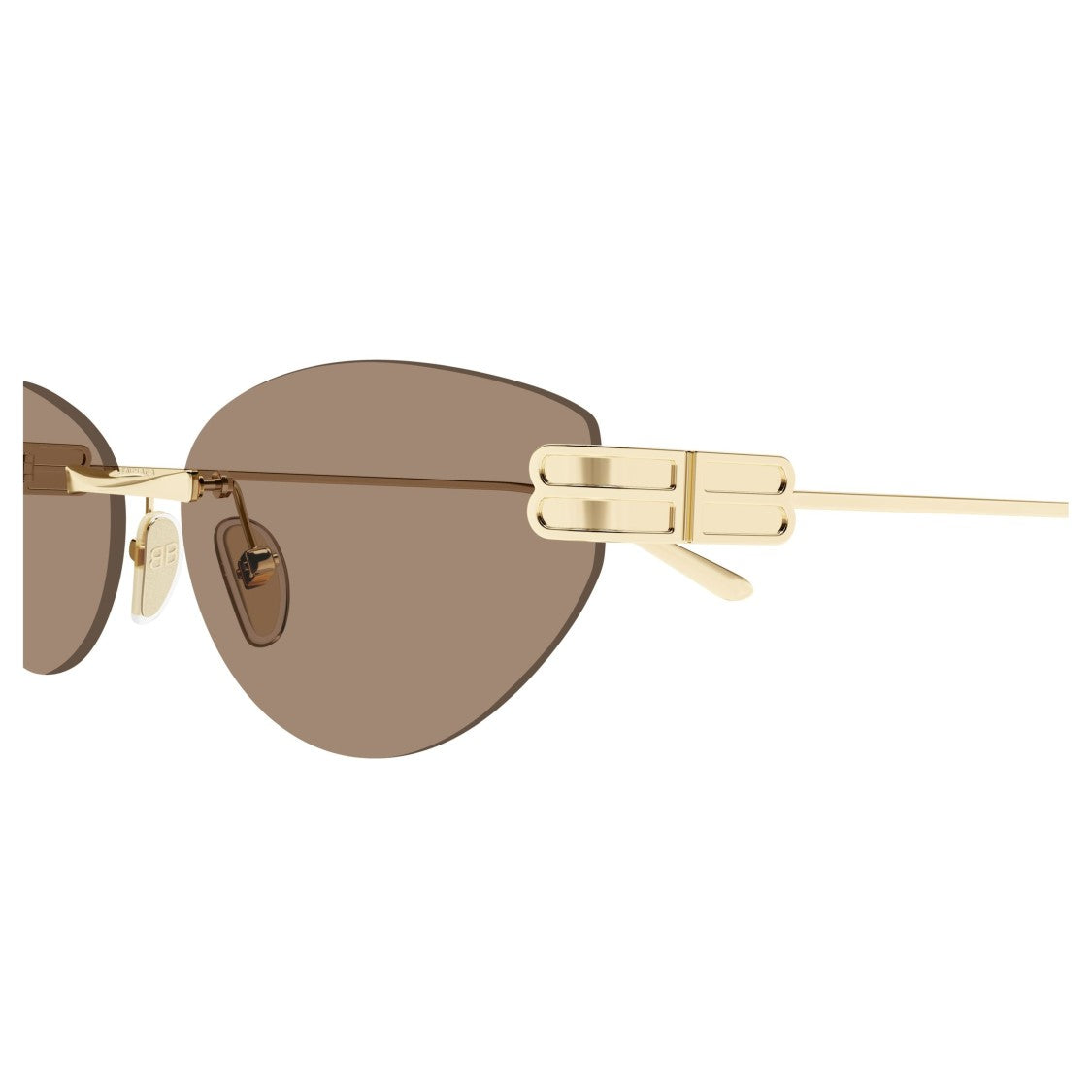 Balenciaga Rimless Cat-Eye Sunglasses With Delicate Gold Accents