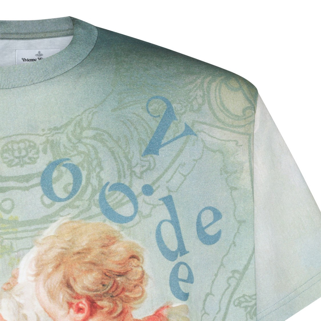 Vivienne Westwood Muted Green Cotton Cherubic T-Shirt