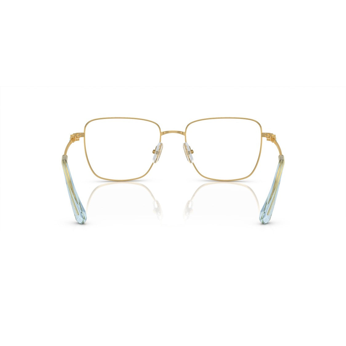 Swarovski 0Sk1003 Thin Gold-Toned Metal Sunglasses With Light Blue Accents