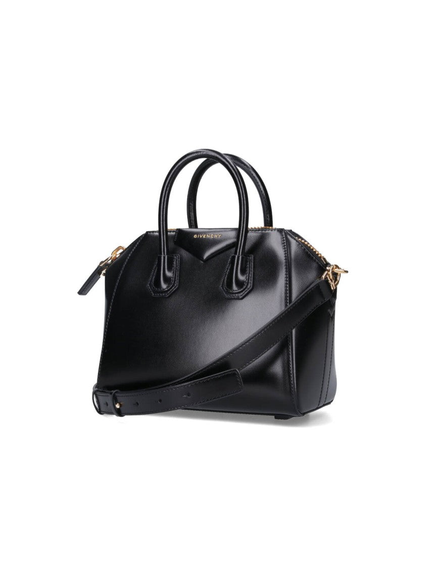 Givenchy Black Antigona Mini Box Leather Tote Bag