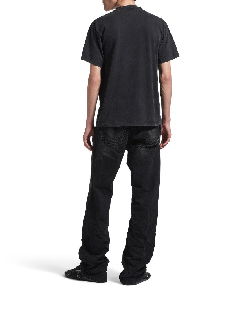 Balenciaga Washed Black Standard Distressed Cotton T-Shirt