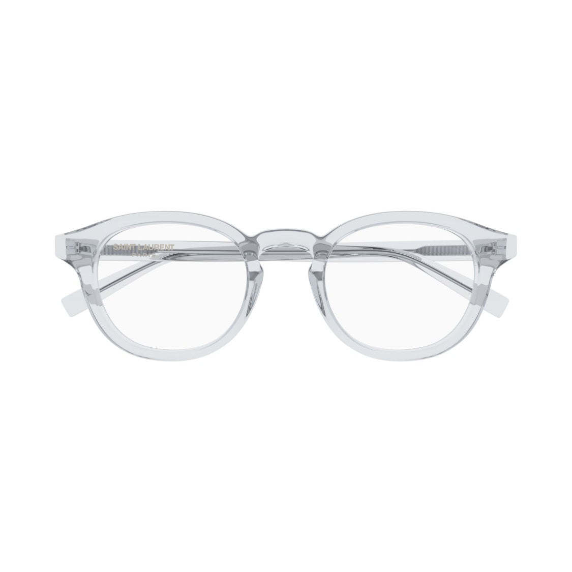 Saint Laurent Translucent Rounded Frame Eyeglasses With Keyhole Bridge