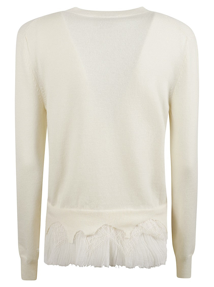 Alexander Mcqueen Wool-Cashmere Sweater With Lace