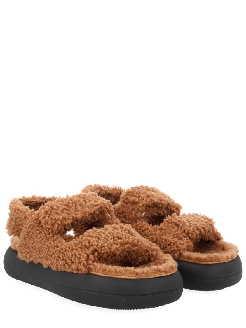 Moon Boot Shearling Dual Strap Sandals