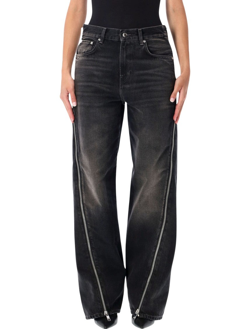 Haikure Bonnie Zip Washed Cotton Jeans