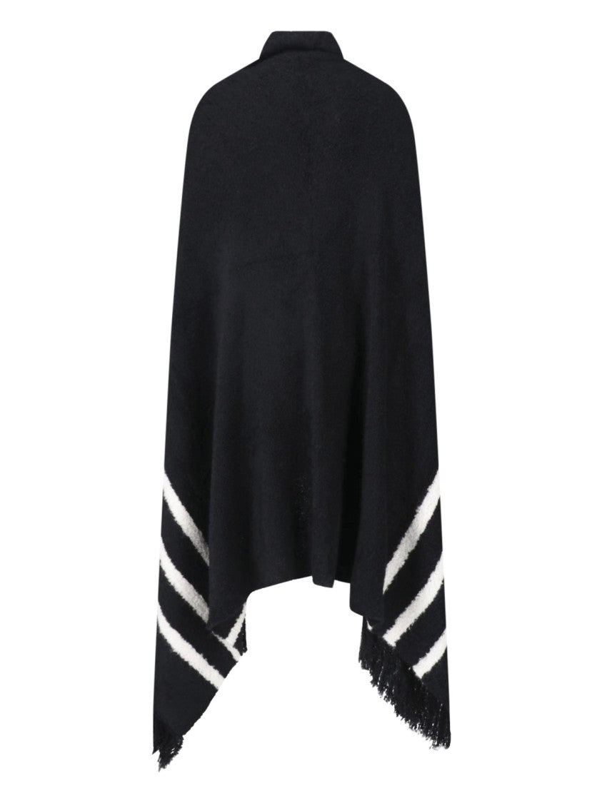 Pampa The Brand Black Alpaca Wool Fringed Cape