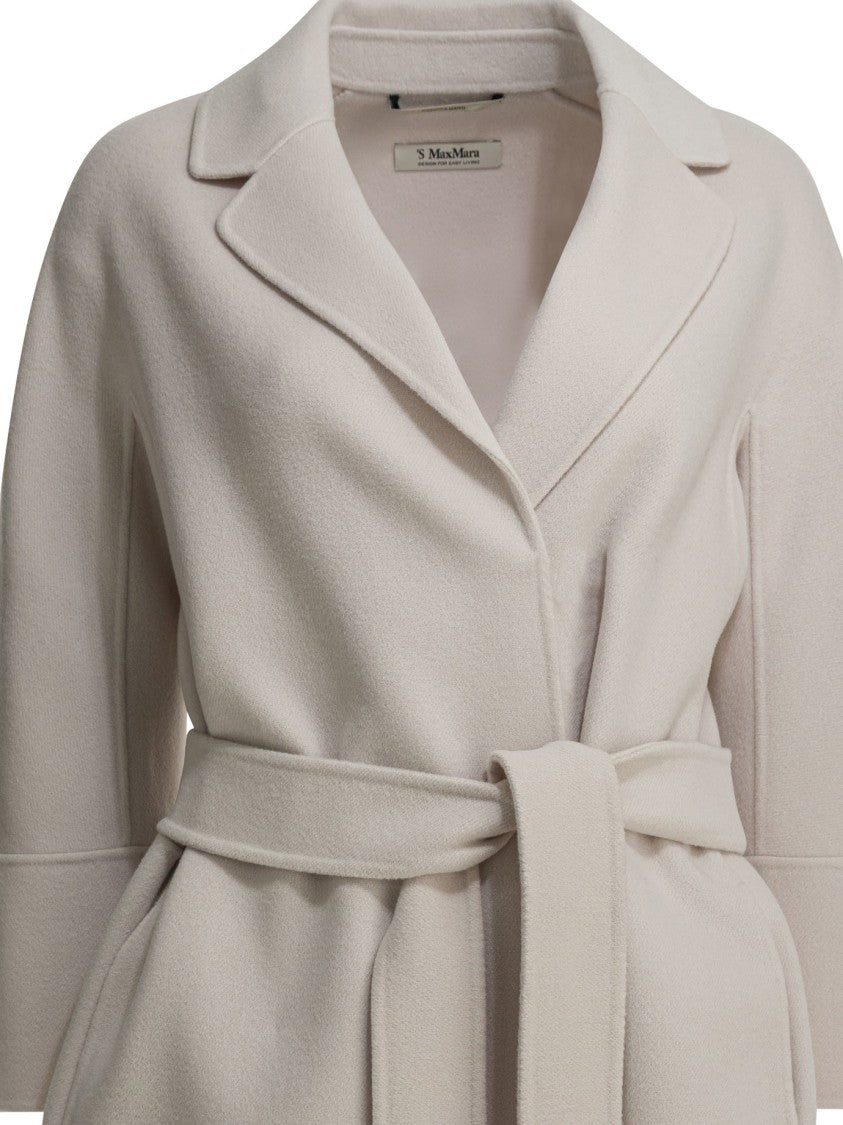 Max Mara White Virgin Wool Jacket With Tailored Collar