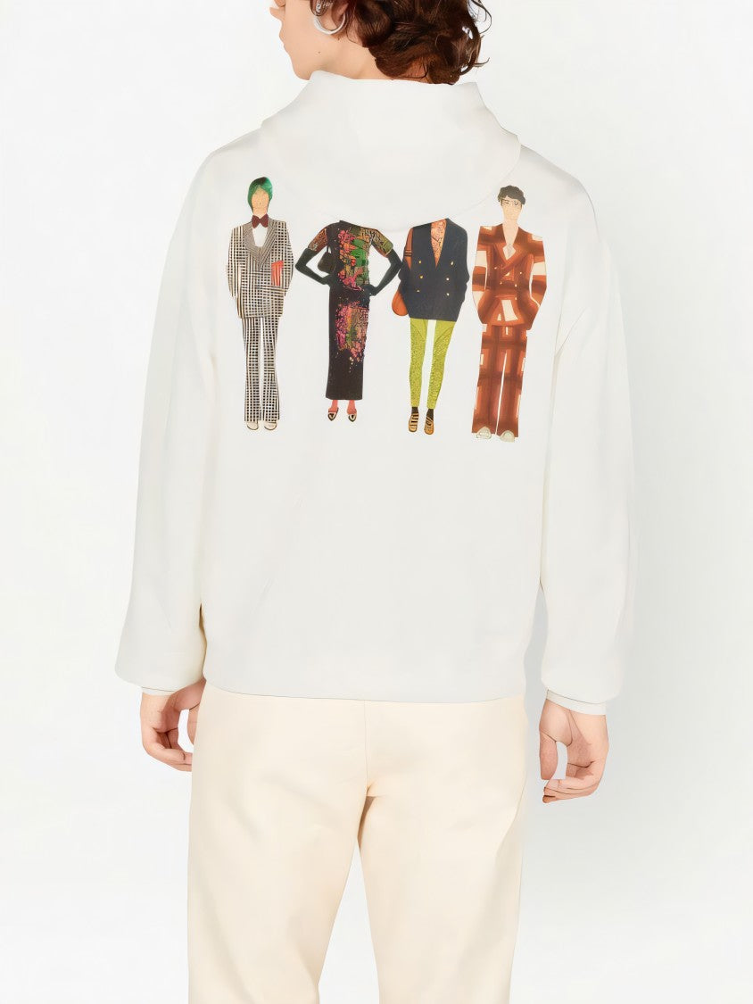 Gucci Hooded Sweatshirt With Unique Graphic Design And Bold Lettering