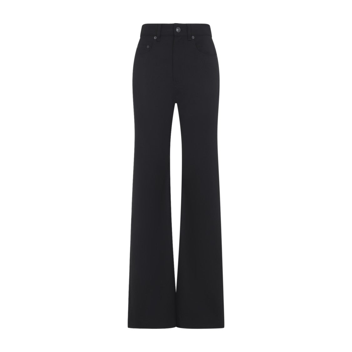 Balenciaga Black Wool Blend Trousers With Flared Legs